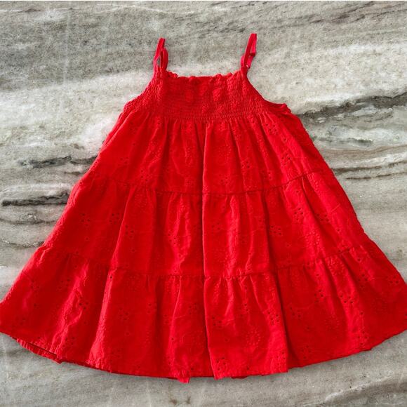 2T Girls Summer Dress Bundle | Red Eyelet & Blue Floral | Cotton Set of 2 - Picture 8 of 11